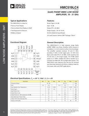HMC519LC4 datasheet cover page