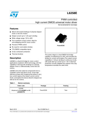 L6258E datasheet cover page