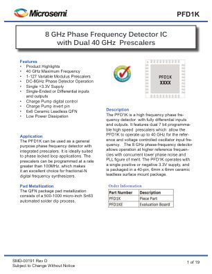 PFD1K datasheet cover page