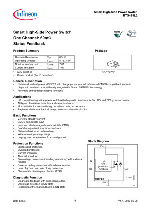 BTS428L2 datasheet cover page