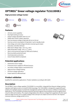 TLS115D0EJ datasheet cover page