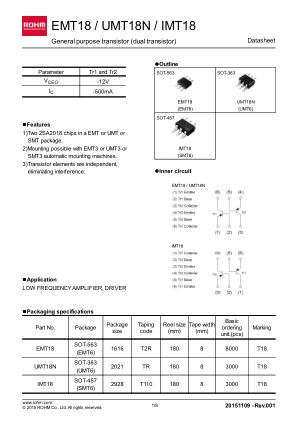 UMT18N 数据手册首页
