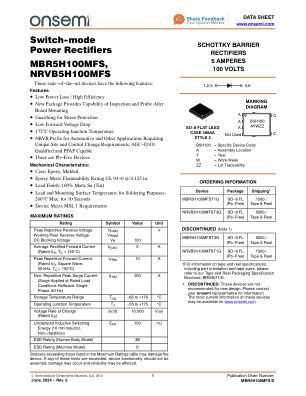 MBR5H100MFS 数据手册首页