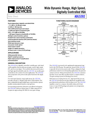 ADL5202 数据手册首页