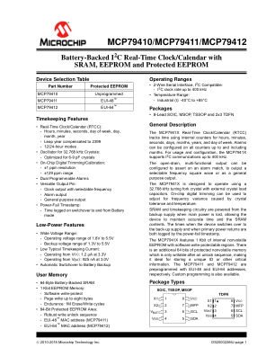 MCP79410-I 数据手册首页