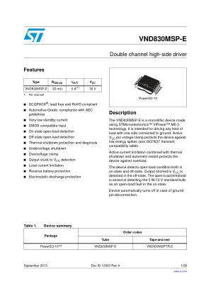 VND830MSP-E datasheet cover page