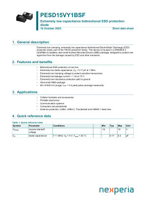 PESD15VY1BSFYL datasheet cover page