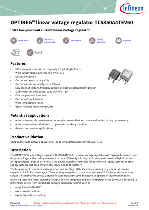 TLS850A4TEV50 datasheet cover page