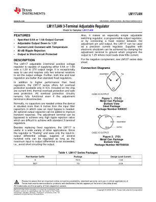 LM117JAN datasheet cover page