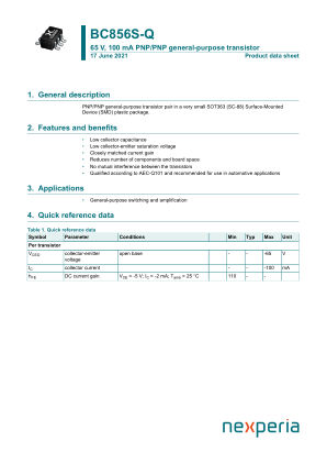 BC856S-QH datasheet cover page