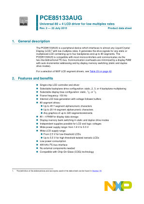 PCE85133AUG datasheet cover page