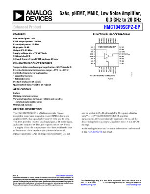 HMC1049SCPZ-EP 数据手册首页
