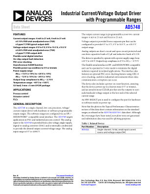 AD5748 datasheet cover page