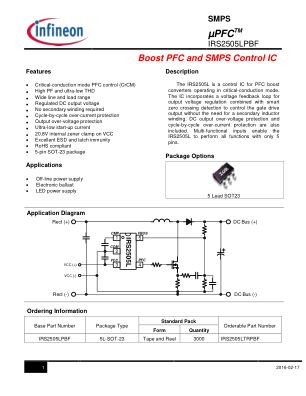IRS2505L datasheet cover page