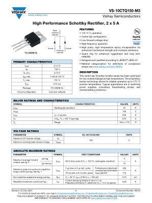 VS-10CTQ150-M3 数据手册首页