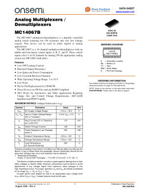 MC14067B 数据手册首页