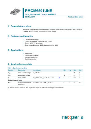 PMCM6501UNEZ datasheet cover page