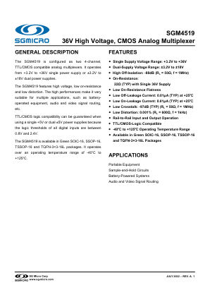 SGM4519-BRIEF datasheet cover page