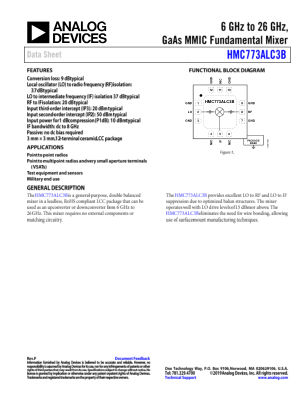 HMC773ALC3B 数据手册首页