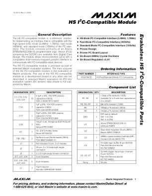 HSI2CMOD 数据手册首页