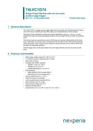74LVC1G74GM datasheet cover page