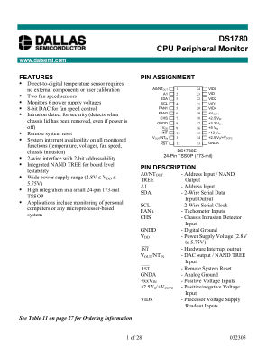 DS1780 datasheet cover page