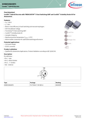 AIKBE50N65RF5 datasheet cover page