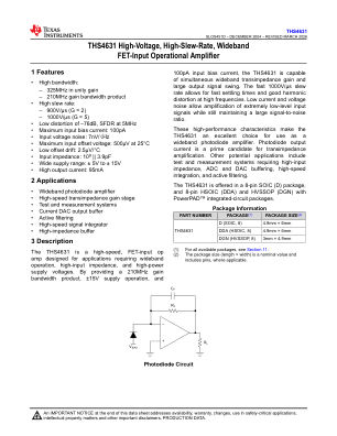 THS4631 datasheet cover page