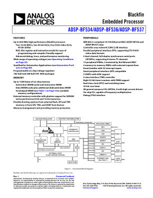 ADSP-BF534 datasheet cover page