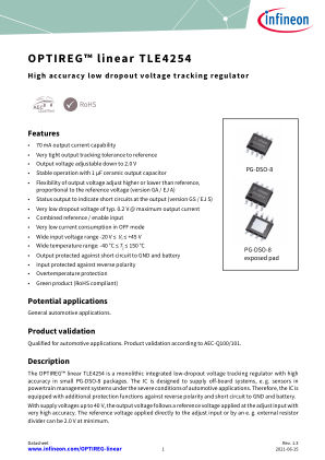TLE4254 datasheet cover page