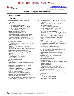 F28M36P63C2 datasheet cover page