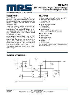 MP2605 datasheet cover page