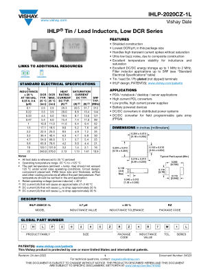 IHLP2020CZ1L 数据手册首页