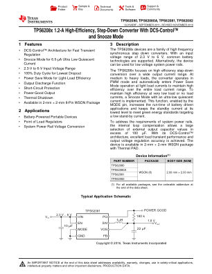 TPS62082 datasheet cover page
