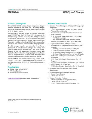 MAX14748 datasheet cover page