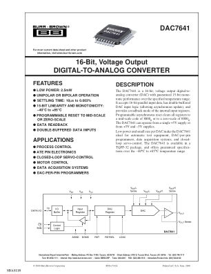 DAC7641 数据手册首页