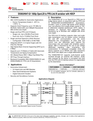 DS90UH947-Q1 datasheet cover page