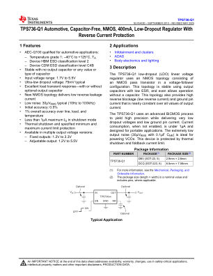 TPS736-Q1 datasheet cover page