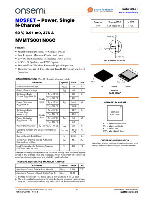 NVMTS001N06C datasheet cover page