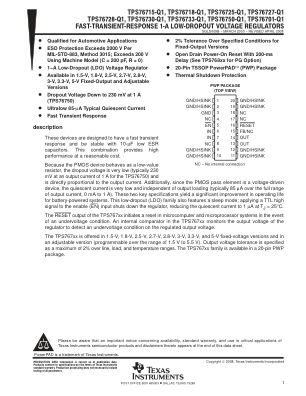 TPS767-Q1 数据手册首页
