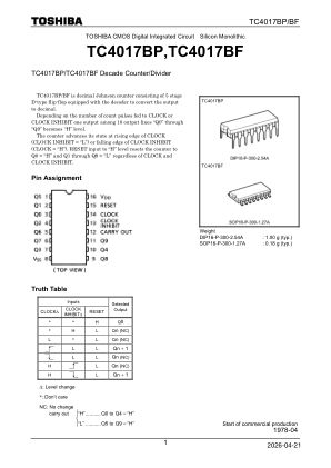 TC4017BF datasheet cover page