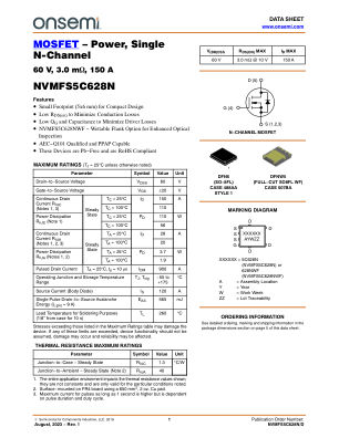 NVMFS5C628N 数据手册首页