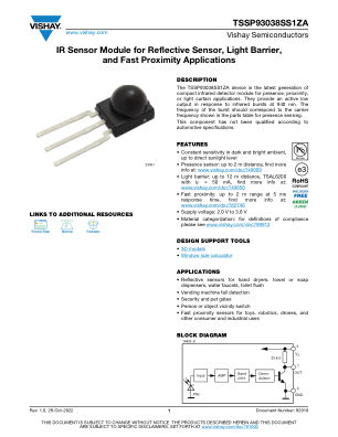 TSSP93038SS1ZA datasheet cover page