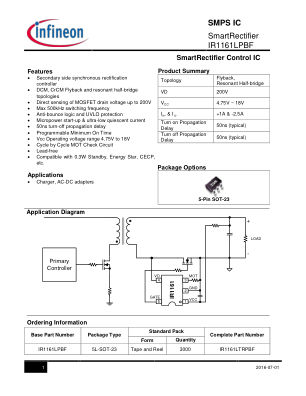 IR1161L datasheet cover page