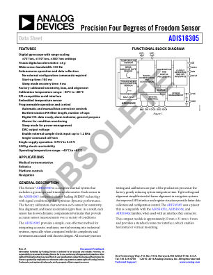 ADIS16305 数据手册首页