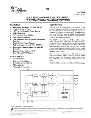 DAC7574 数据手册首页