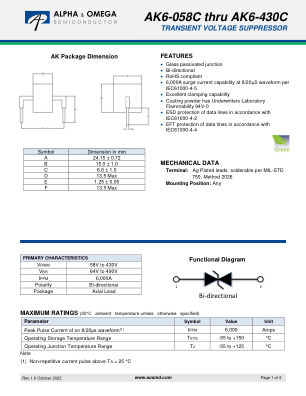 AK6-058C-AK10-430C datasheet cover page