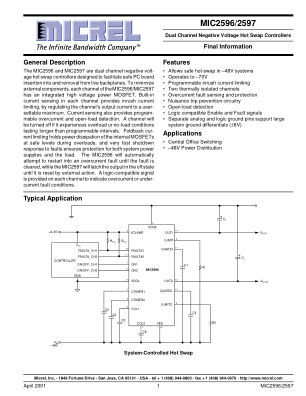 MIC2596-1BTS datasheet cover page