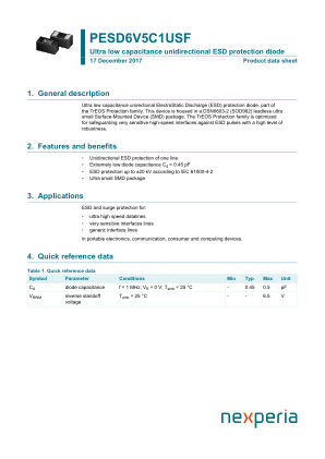 PESD6V5C1USFYL datasheet cover page