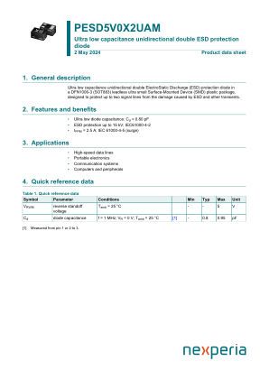 PESD5V0X2UAMYL datasheet cover page